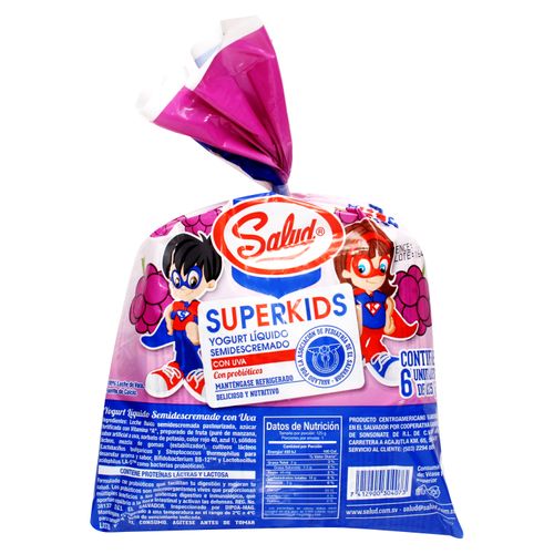 Yogurt Salud Líquido Super Kids Uva 6 Pack