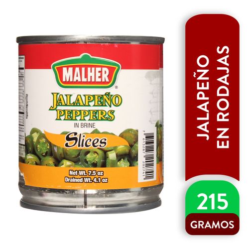 Malher Chile Jalapeno Rodajas 215 g