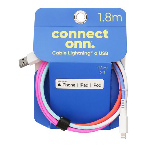 Cable Connect Onn Lighting a USB colores surtidos 1.8 m