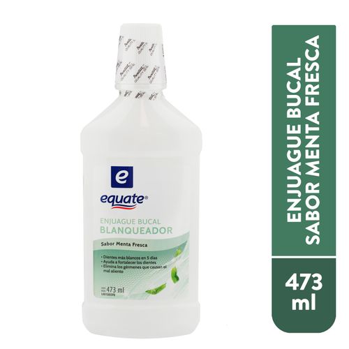 Enjuague Bucal Equate Glowing White Rinse Menta - 473 ml