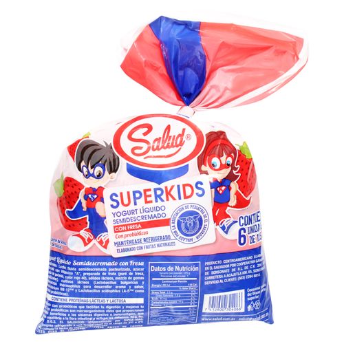 Yogurt Liquido Salud 6Pack Super Kid Fresa