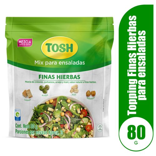 Topping para ensalada Tosh, Finas Hierbas -80 g