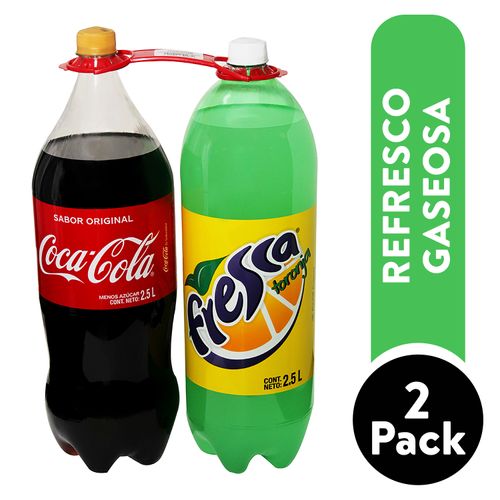 Gaseosa Coca Cola+Fresca regular 2pack - 5 L