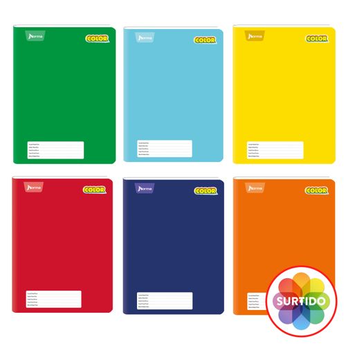 Cuaderno Norma  Cosido Rayado De Color-100 Hojas