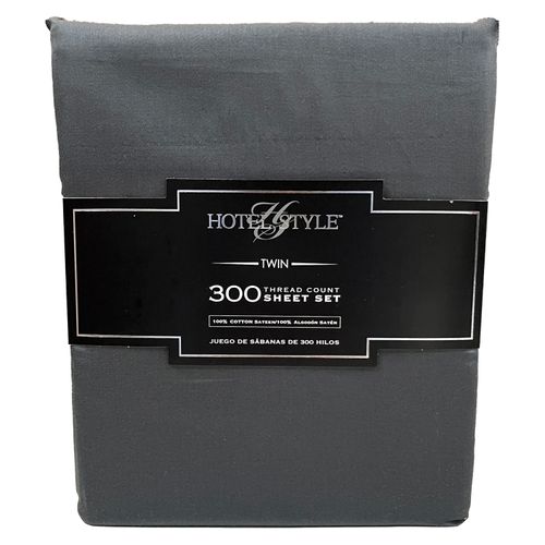 Juego de sábanas Twin Hotel Style de satén color gris