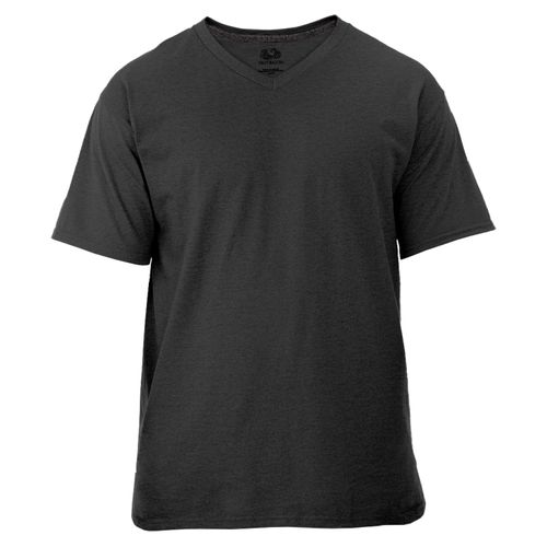 Camiseta Fruit Of The Loom Cuello V, color negro -Talla S