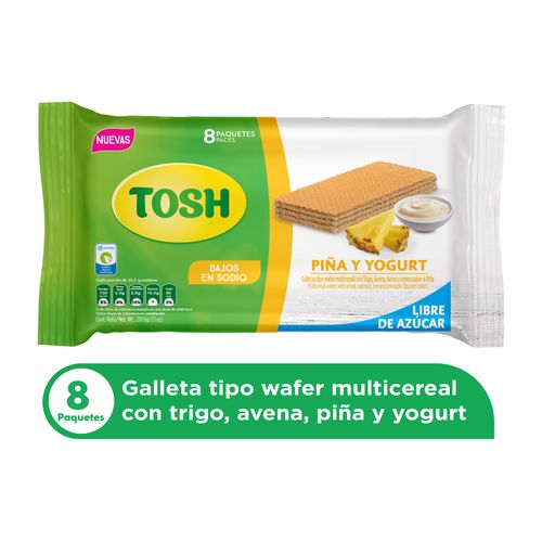 Galleta Tosh Wafer Piña. 8 Unidades - 200 g