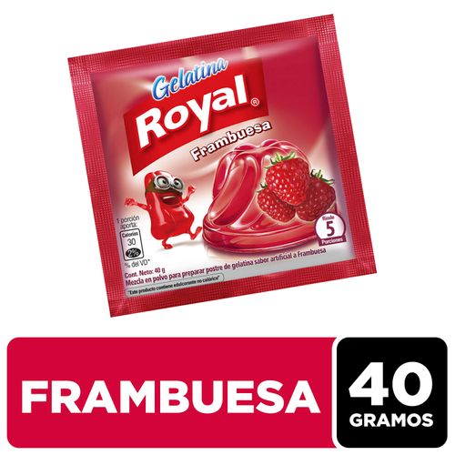 Gelatina En Polvo Royal Sabor Frambuesa Sobre -40 g