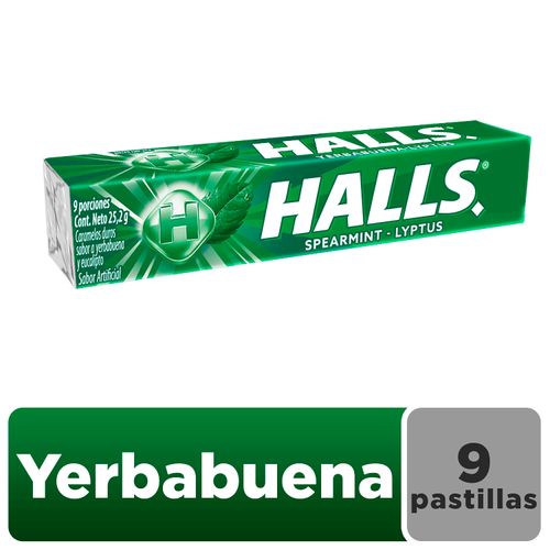 Caramelos Duros Halls Yerbabuena 9 Uds - 25,2 g