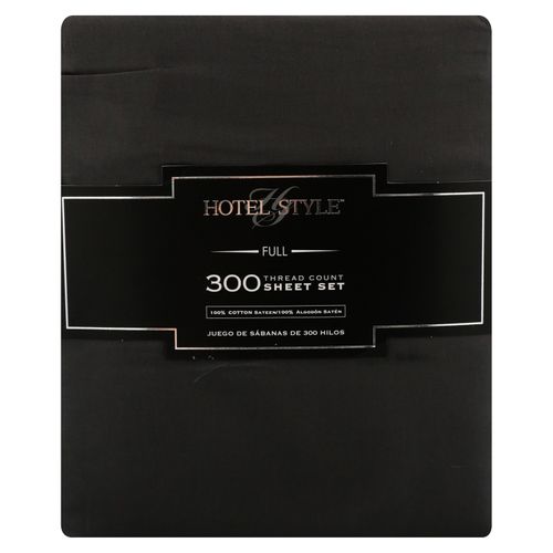 Juego de sábanas Full Hotel Style de satén color gris