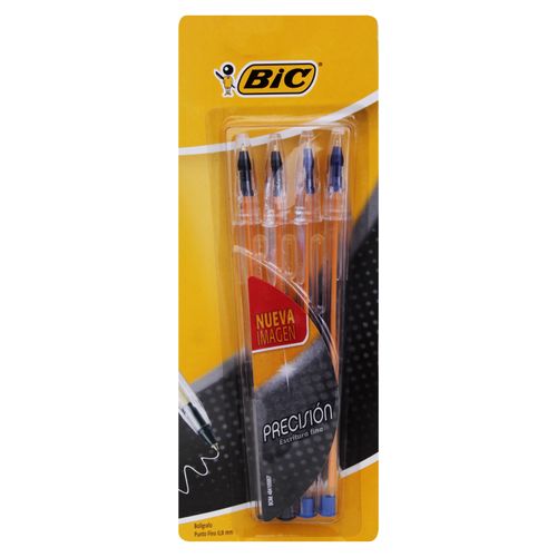 Bolígrafos Bic precisión colores surtidos - 4 uds