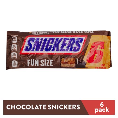 Chocolate Snickers Fun Size 6Pack 96.4 g