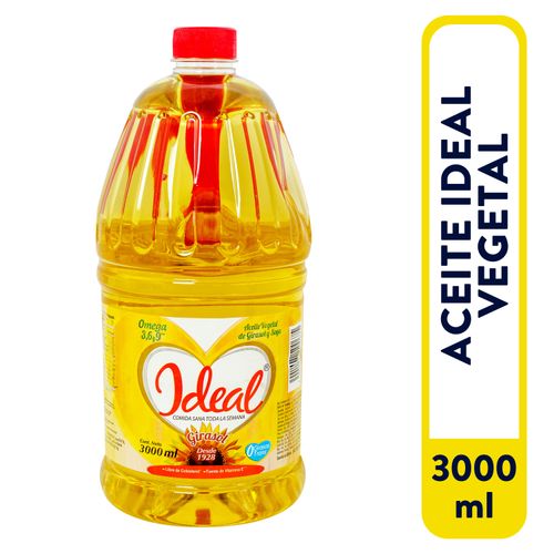 Aceite Vegetal De Girasol y Soya Ideal - 3000 ml