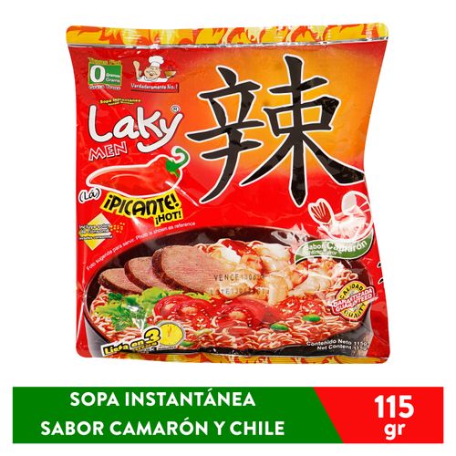 Sopa Laky Men De Camaron Picante En Sobre - 115 g