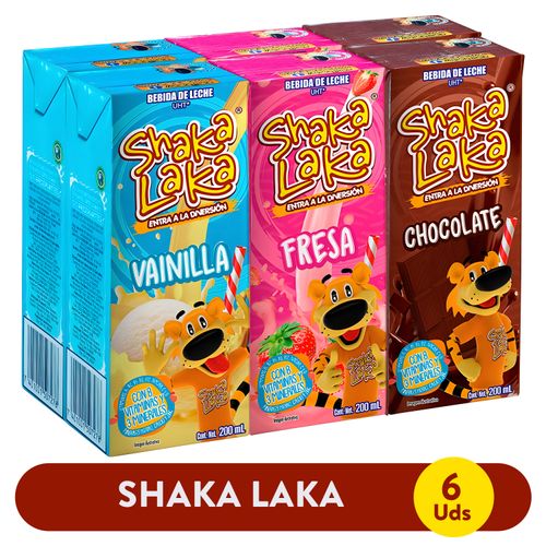 Bebida Shaka Laka Sabores Surtidos 6 Pack - 200 ml