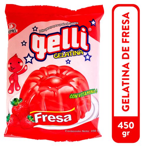 Gelatina Hermel Gelli Sabor Fresa - 450 g