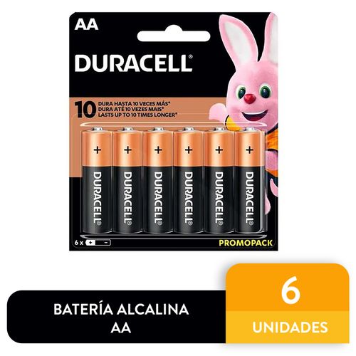 Batería Alcalina Duracell Aa 4 Mas 2 Unidades