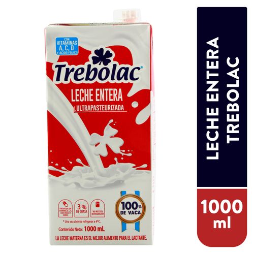 Leche Entera Trebolac UHT Tetra - 1000 ml