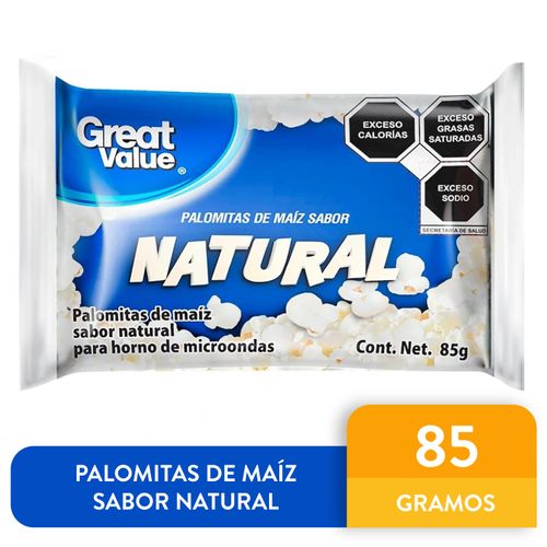 Palomita Great Value Microonda Natural - 85 g