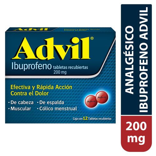 Advil 200 Mg 12 Tabletas