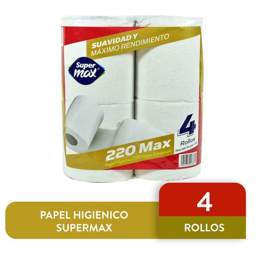 Papel Higienico Supermax 220 Hojas - 4 Rollos