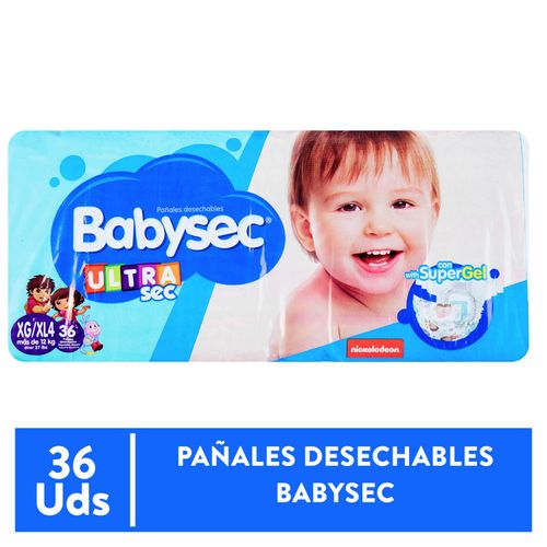 Pañal Babysec Ultra Master Talla Xg - 36 Unidades