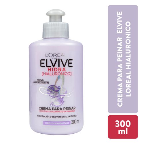 Crema Para Peinar Hidratación L'Oréal Paris Elvive Hidra Hialurónico - 300 ml