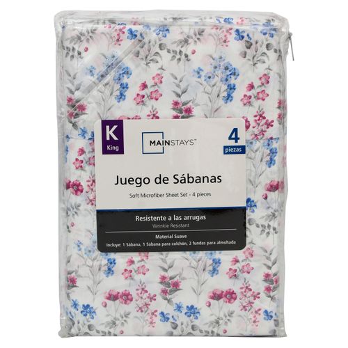 Set de sábanas Mainstays king estampado confetti azul