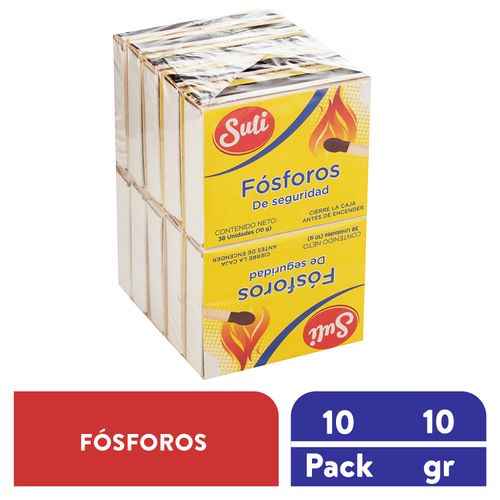 Fosforos Suli De Madera - 10 Cajitas