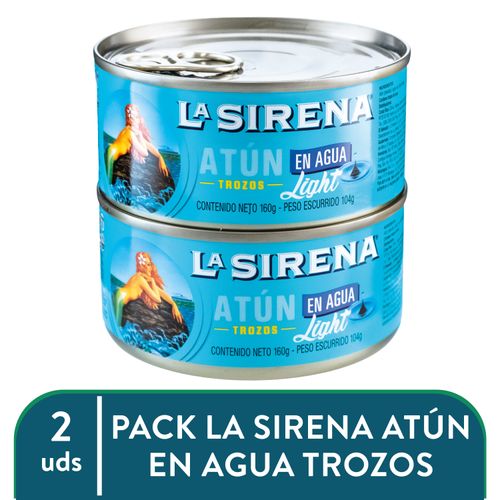 2 Pack Atún La Sirena En Agua Trozos - 320 g