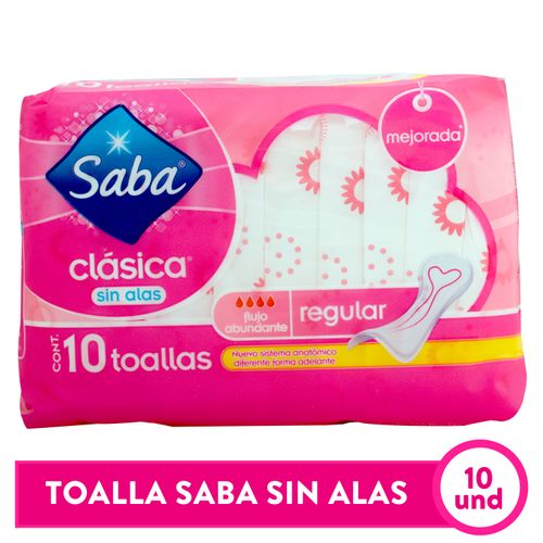 Toalla Sanitaria Saba Clasic S Alas 10U