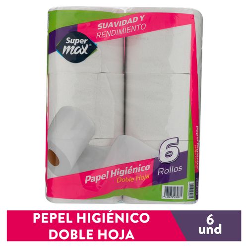 Papel Higienico Supermax 330H Doble - 6rollos