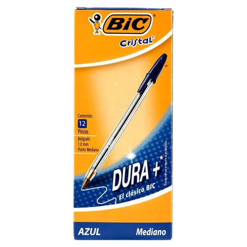 Boligrafo Bic Dura Mas Color Azul Caja- 12 Unidades