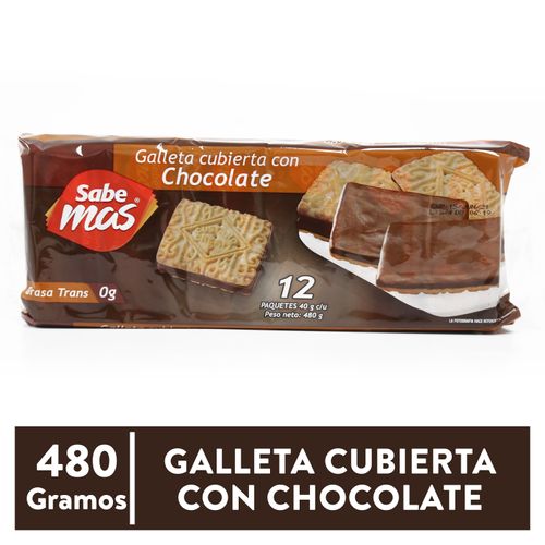 Galleta Sabemas Cubierta Chocolate - 480 g