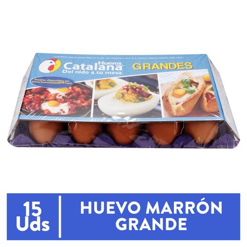 Huevo de Gallina Catalana Marron Grande - 15 Unidades