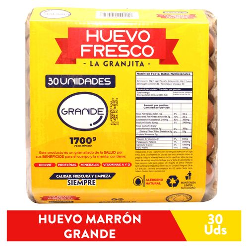 Huevo Grande Marron Frescos 30 U