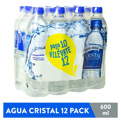 Agua Cristal Botella -600 ml/ 12 pack