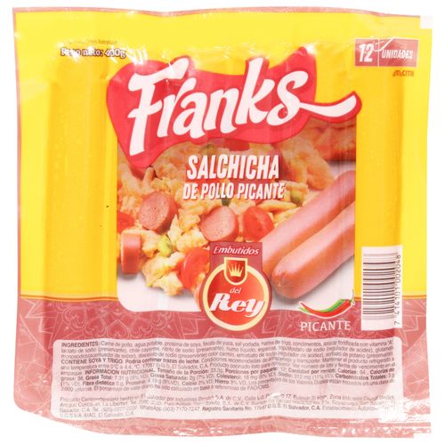 Salchicha De Pollo Franks 12u - 400 g