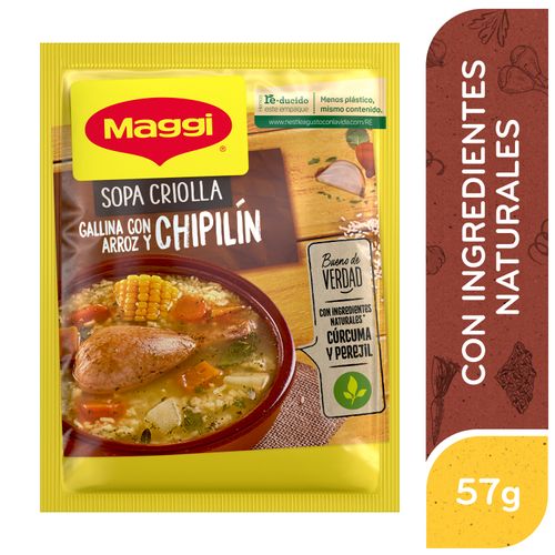 Sopa Maggi Criolla Gallina Con Arroz Y ChipilÍn Sobre -  57g