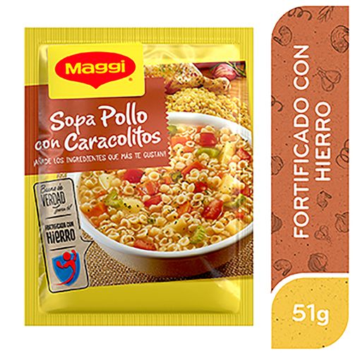 Sopa Maggi De Pollo Con Caracolitos, Fortificada Con Hierro Sobre - 51 g