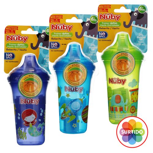 Beberito Nuby Antiderrame Impreso - 9oz