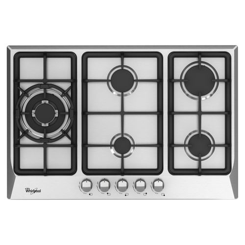 Cocina de gas Whirlpool empotrable 5 quemadores Inoxidable