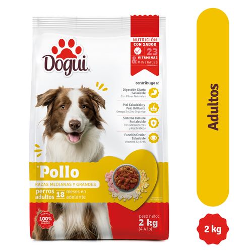 Comida Dogui Perro Adulto Sabor Pollo, Razas Medianas Y Grandes, 18 Meses En Adelante - 2kg