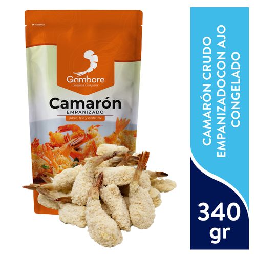 Camarón Gambore Crudo Empanizado Con Ajo Congelado - 340 g