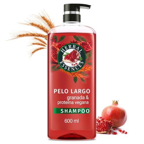 Shampoo Herbal Essences Pelo Largo Granada Y Proteína Vegana - 600 ml