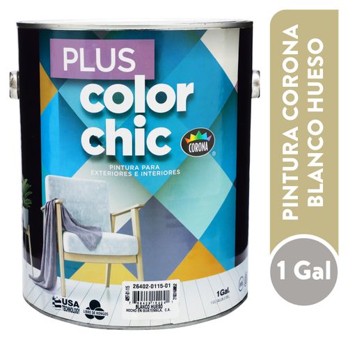 Pintura Latex Color Chic Plus, para Interiores Color Blanco Hueso - 1 Galón