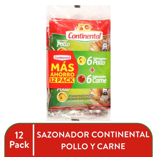 12 pack Consomé Continental Pollo Carne - 114 g