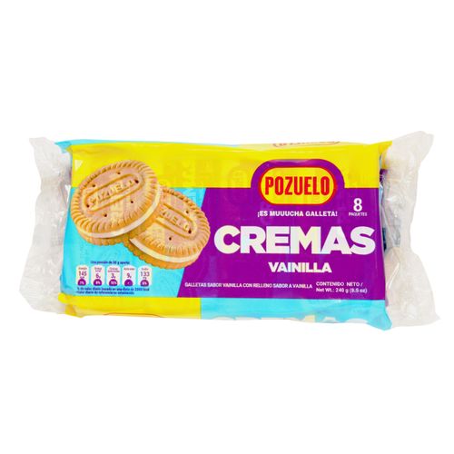 Galleta Cremas Pozuelo Vainilla 8 Unidades - 240 g