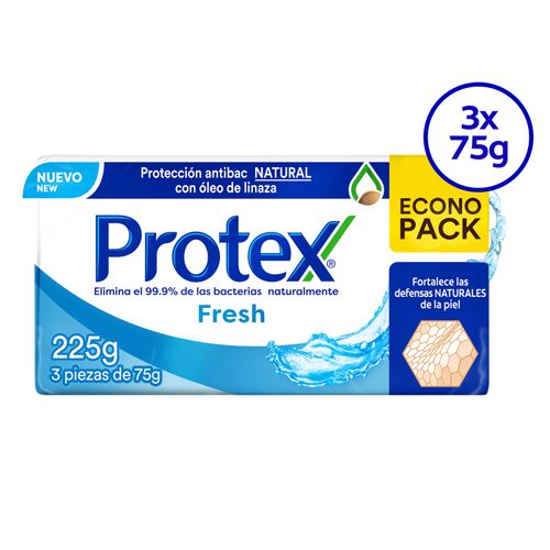 Jabón de Tocador Protex Antibacterial Fresh, 3 Pack -75 g