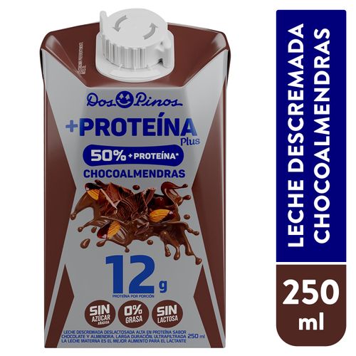 Leche Dos Pinos Choco Almendras + Proteína Descremada Lactosa Y 0% Grasa - 250ml